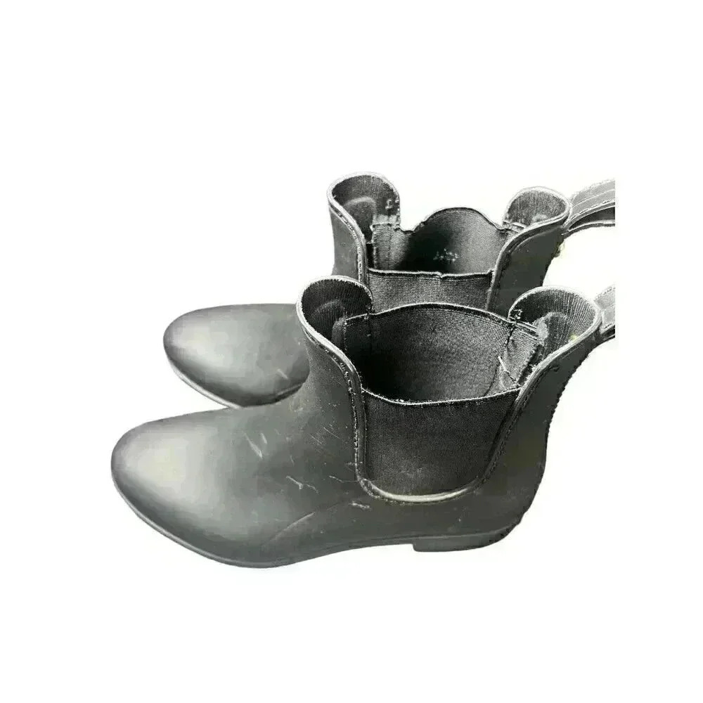 Sam Edelman "Tinsley" Women's Size 7 Black Rubber Rain Ankle Boots New